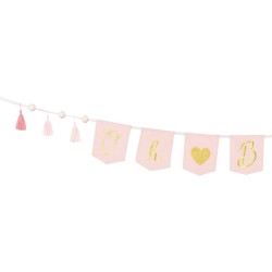 Ghirlanda Oh Baby con nappe rosa - 2, 6 m. n1