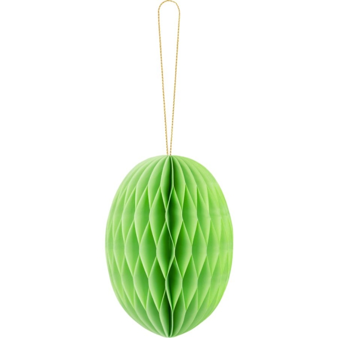 1 Decorazione Uovo a nido d ape 12 cm - Verde chiaro 