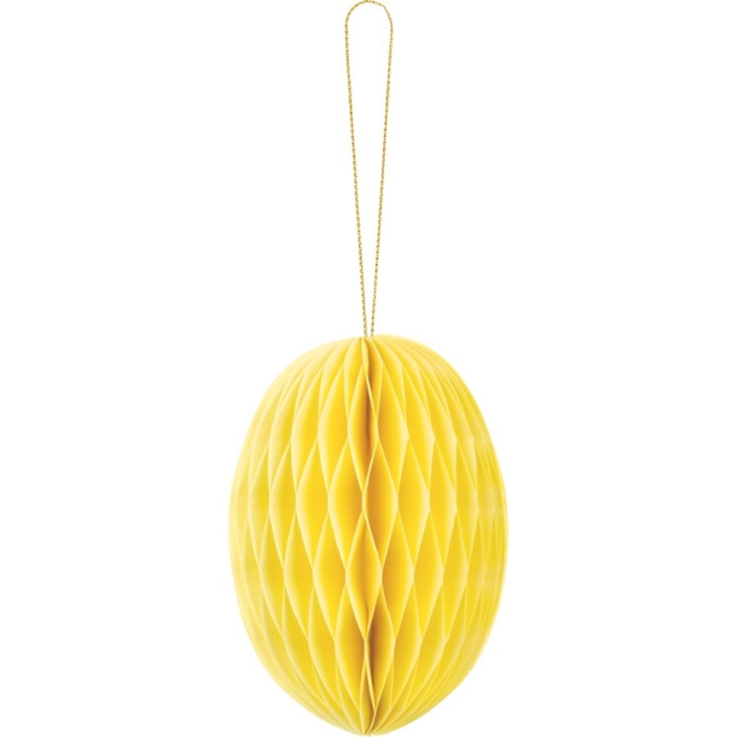 1 Decorazione Uovo nido d ape 12 cm - Giallo 