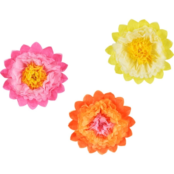3 Decorazioni floreali - Carta velina 