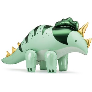 Palloncino ad elio in alluminio Triceratops Verde