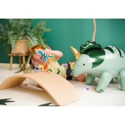 Palloncino ad elio in alluminio Triceratops Verde. n3