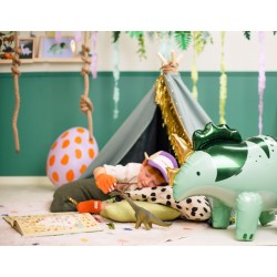 Palloncino ad elio in alluminio Triceratops Verde. n4