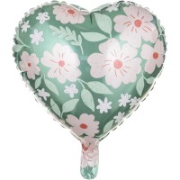 Palloncino ad elio in alluminio cuore fiorito