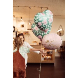 Palloncino ad elio in alluminio cuore fiorito. n2