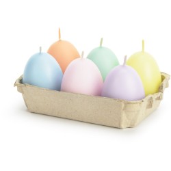 6 candele a uovo (7 cm) - Pastello. n1
