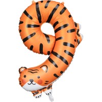 Palloncino in alluminio Animali numero 9 - Tigre