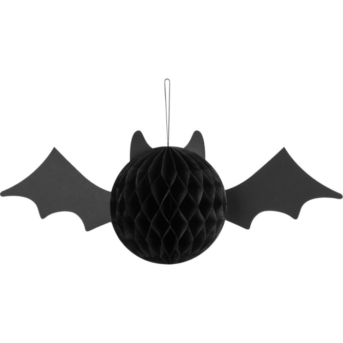 1 decorazione da appendere Pipistrello nero a nido d ape  45 cm 