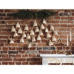 Set di 3 pendenti a forma di stella dorata con glitter - in legno. n4