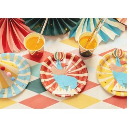 6 piccoli piatti a righe da circo. n4