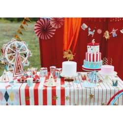 6 piccoli piatti a righe da circo. n5