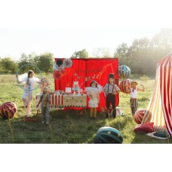 Palloncino in foil di elio rosso opaco con stelle dorate - 50 cm. n4