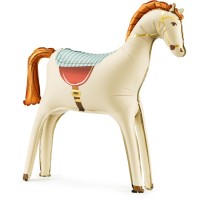 Palloncino gigante in foil a forma di cavallo e cavallo bianco - 86 cm