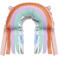 Palloncino in lamina di elio con frange arcobaleno - 33 cm