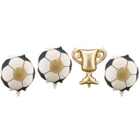 4 ghirlande di palloncini in foil elio + palloni da calcio