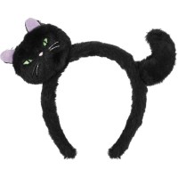 Fascia per capelli a forma di gatto nero