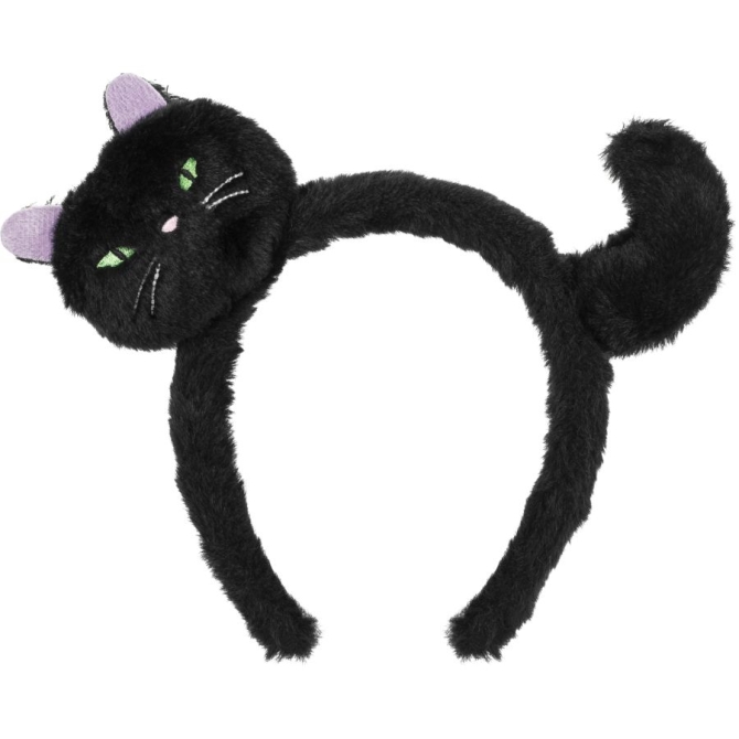 Fascia per capelli a forma di gatto nero 