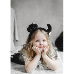 Fascia per capelli a forma di gatto nero. n1