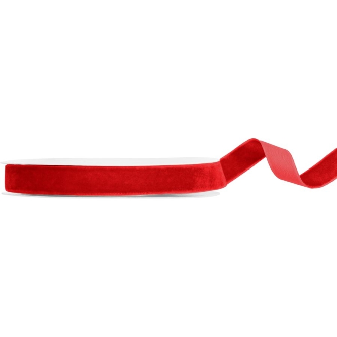 Nastro di velluto rosso - 15 mm x 10 m 