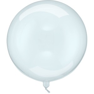 Palloncino in foil di elio - Pallina blu trasparente -  40 cm