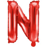 Palloncino in lamina di elio - Lettera N rossa - 35 cm