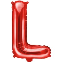 Palloncino in lamina di elio - Lettera L rossa - 35 cm