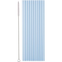 12 cannucce di plastica - Azzurro - 23 cm
