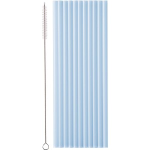 12 cannucce di plastica - Azzurro - 23 cm