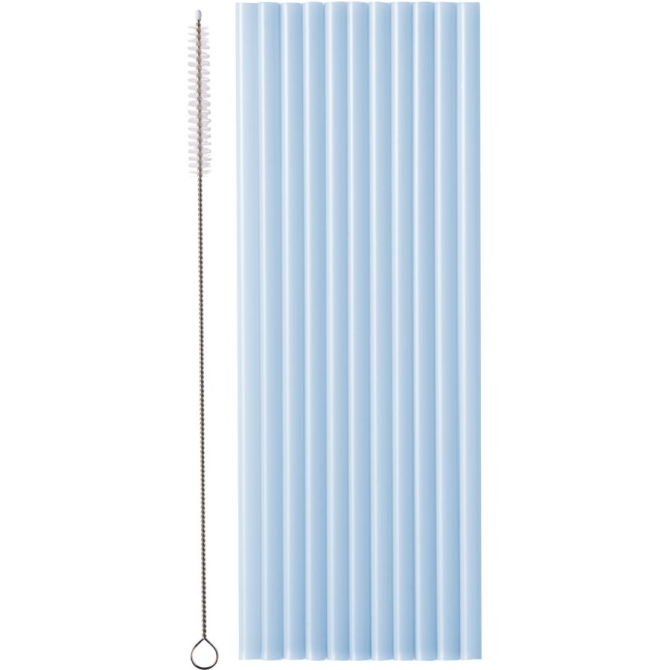 12 cannucce di plastica - Azzurro - 23 cm