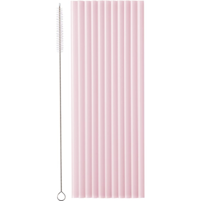 12 cannucce di plastica - Rosa - 23 cm