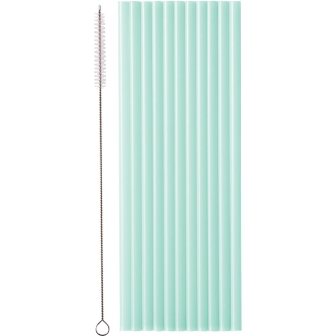 12 cannucce di plastica - Verde - 23 cm