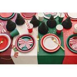 12 tovaglioli a righe con nodo - Rosso. n°2