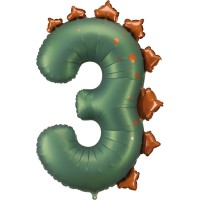 Palloncino gigante in foil Dinosauro Numero 3 - 92 cm
