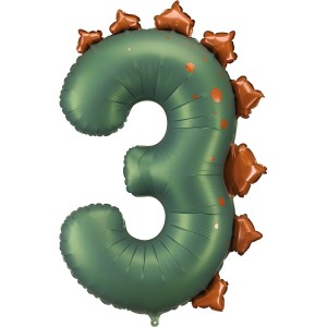 Palloncino gigante in foil Dinosauro Numero 3 - 92 cm
