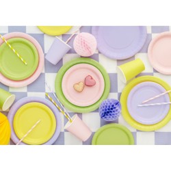 6 Piatti Rosa Pastello �23 cm - Cartone. n�5