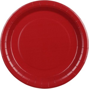 6 Piatti Rosso Borgogna �23 cm - Cartone