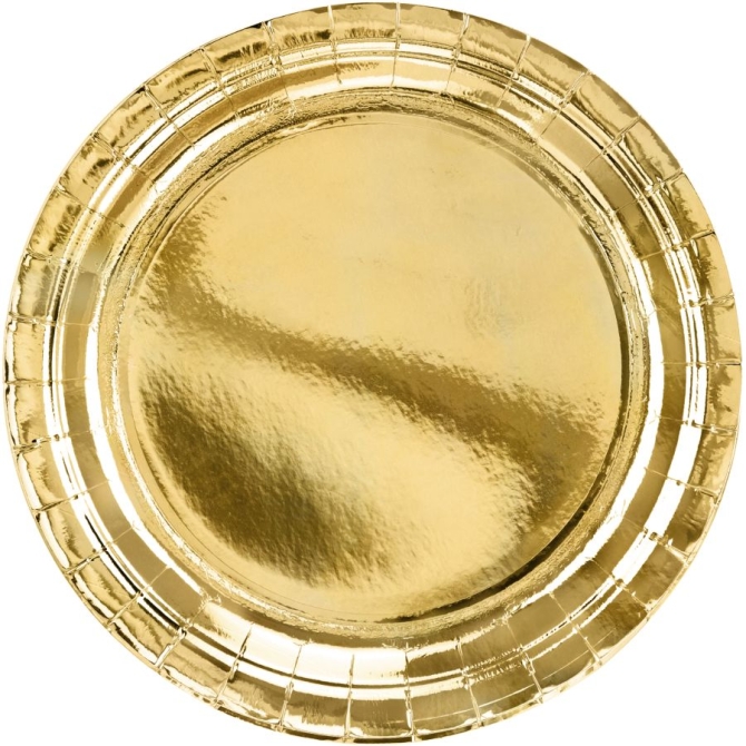 6 Piatti Oro Ø23 cm - Cartone