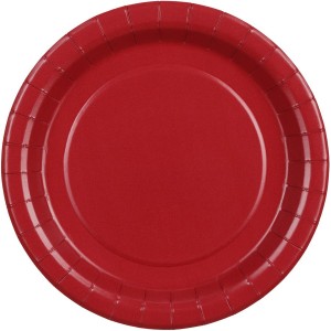 6 Piatti Rosso Borgogna �18 cm - Cartone