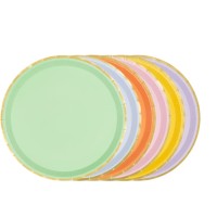 6 Piatti Misti con Bordo Dorato �23 cm - Cartone