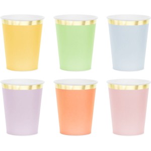 6 Bicchieri Misti con Bordo Dorato, 22 cl - Cartone