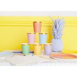 6 Bicchieri Misti con Bordo Dorato,  22 cl - Cartone. n�8