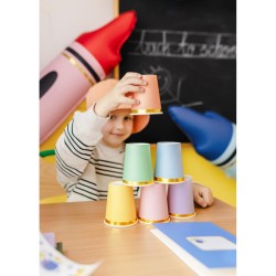 6 Bicchieri Misti con Bordo Dorato,  22 cl - Cartone. n�9