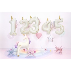 Palloncino gigante in foil con numero 2 a forma di unicorno - 93 cm. n�1