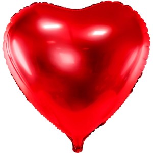 Palloncino in foil a forma di cuore rosso metallizzato - 45 cm
