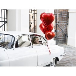 Palloncino in foil a forma di cuore rosso metallizzato - 45 cm. n�2
