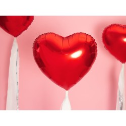 Palloncino in foil a forma di cuore rosso metallizzato - 45 cm. n�3