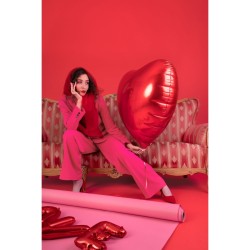 Palloncino in foil a forma di cuore rosso metallizzato - 45 cm. n�4