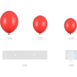 Arco di palloncini a forma di cuore rosso - 160 cm. n�2