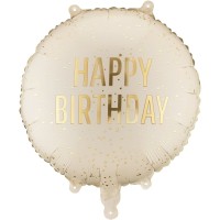 Palloncino in alluminio elio Happy Birthday Cream � 35 cm