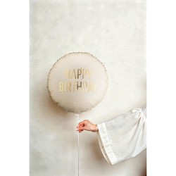 Palloncino in alluminio elio Happy Birthday Cream � 35 cm. n�1